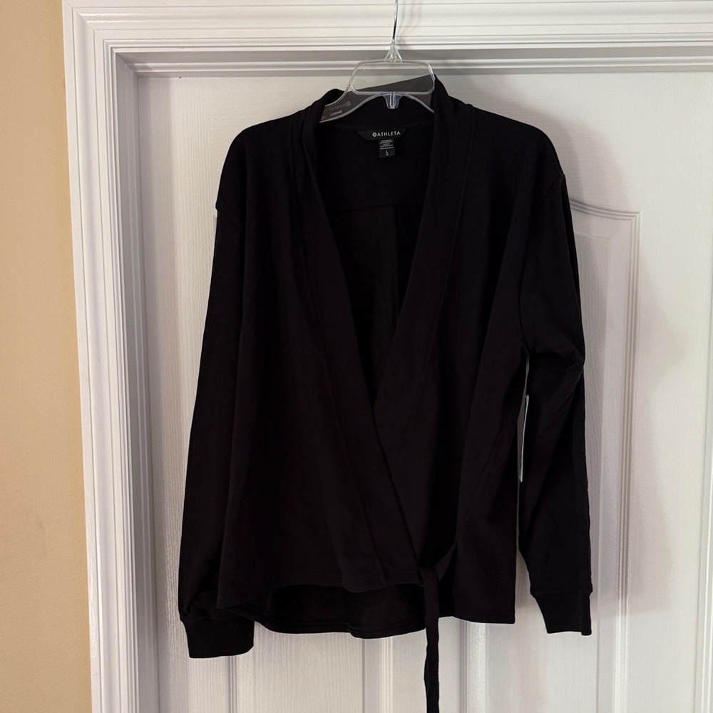 Athleta Black Women's Wrap Sweatshirt Sweater